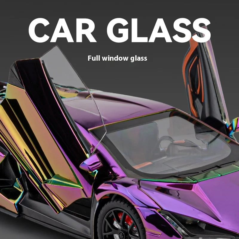 1:24 Lamborghini Revuelto Spray Plating Version With Water Spray, Fog Effect Realistic Simulation Alloy Model Boy Gift