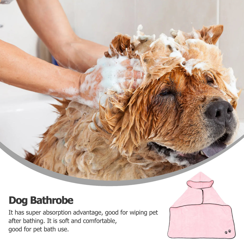 Pet Bathrobe Thick Coral Fleece Absorbent Warm Shower Towel Puppy Bathrobe Convenient Drying Pet Bath Accessories for Winter