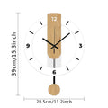 White wood grain acrylic creative pendulum clock silent clock living room bedroom kitchen office home decoration