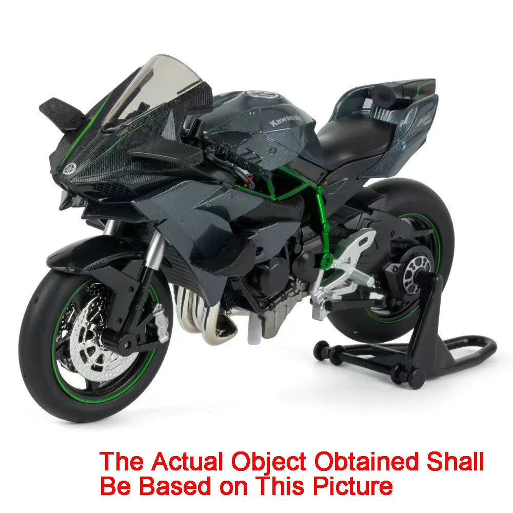 1:12 Kawasaki H2R BWM S1000RR Alloy Motorcycle Toys Diecast Miniature Car Front Wheel Steering Motorbike Children Christmas Gift