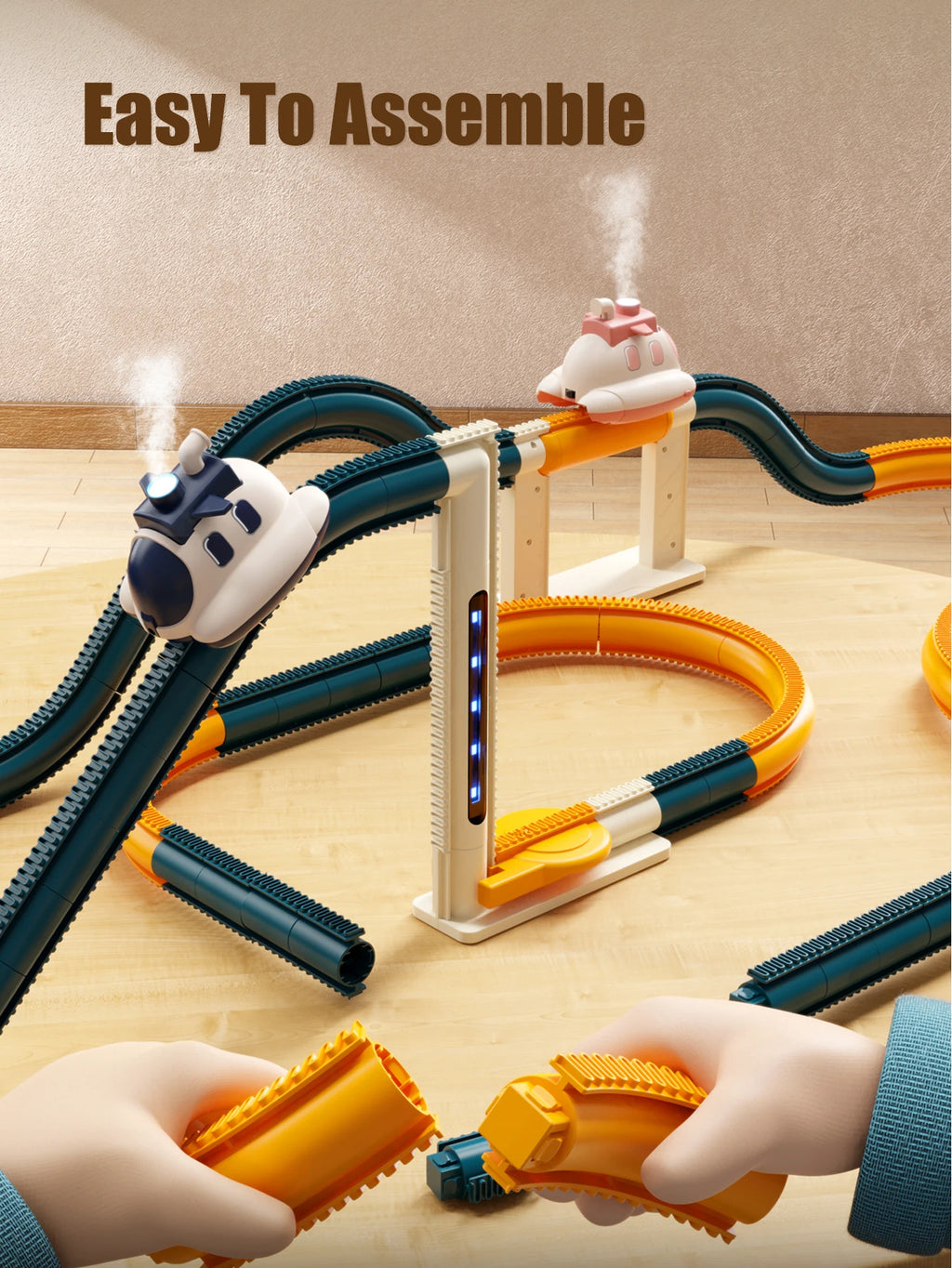 30pc High Quality Christmas Gifts Box for Boys DIY Track Assembly Toys Little Car with Steam Family Party Kids Interactive Toy
