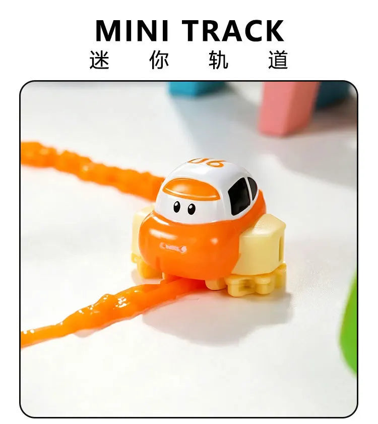DIY Slime Track Car Toy, Draw Your Own Race Track with Paste, Electric Car, STEM Creative Building Kit