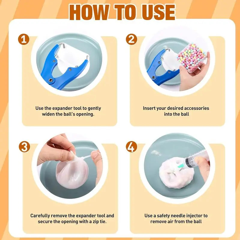 12/24Pcs DIY Ball Making Kit, Blank Ball Skin, Stress Relief Squishy Empty Ball Skin, Water Ball DIY Sensory Play Supplies