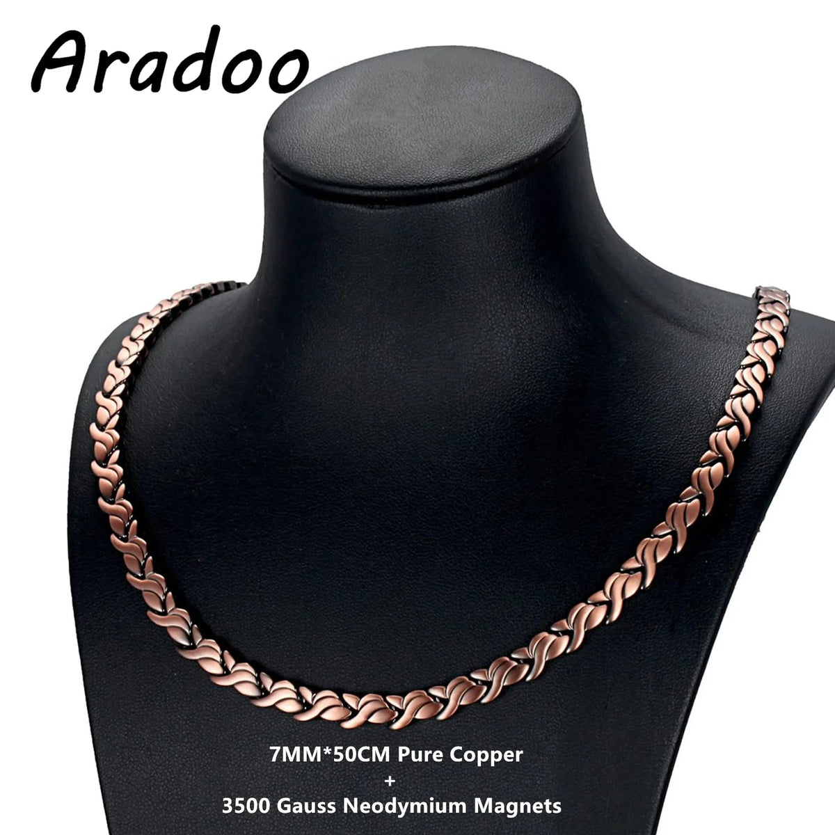 ARADOO Serpentine Luxury Pattern Pure Copper Necklace for Men Women Premium Collar Jewelry Gifts