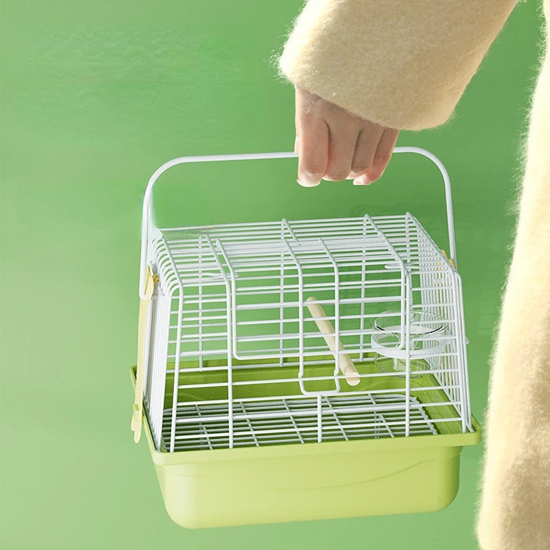 Bird Transport Cage Portable Double Shoulder Bird Carrier Bag Parrot Standing Stick for Outgoing Travel Lovebirds Bird Supplies