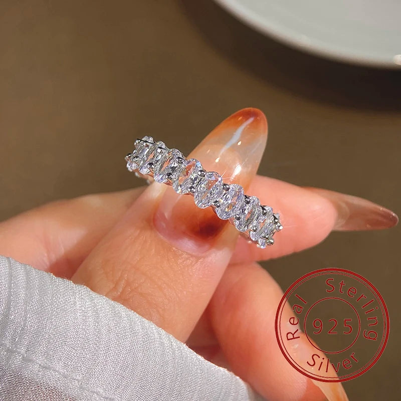 925 Sterling Silver Fashion Original Zircon Oval Ring for Women Gift Engagement Wedding Luxury High Quality Fine Jewelry
