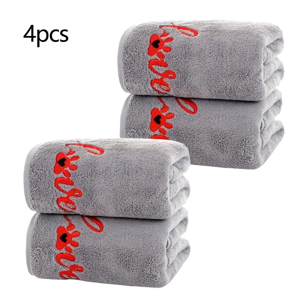 Quick Drying Dog and Cat Towels Soft Fiber Towels Bath Towel Pet Bathrobe Covenient  Cleaning Towel Pet Supplies