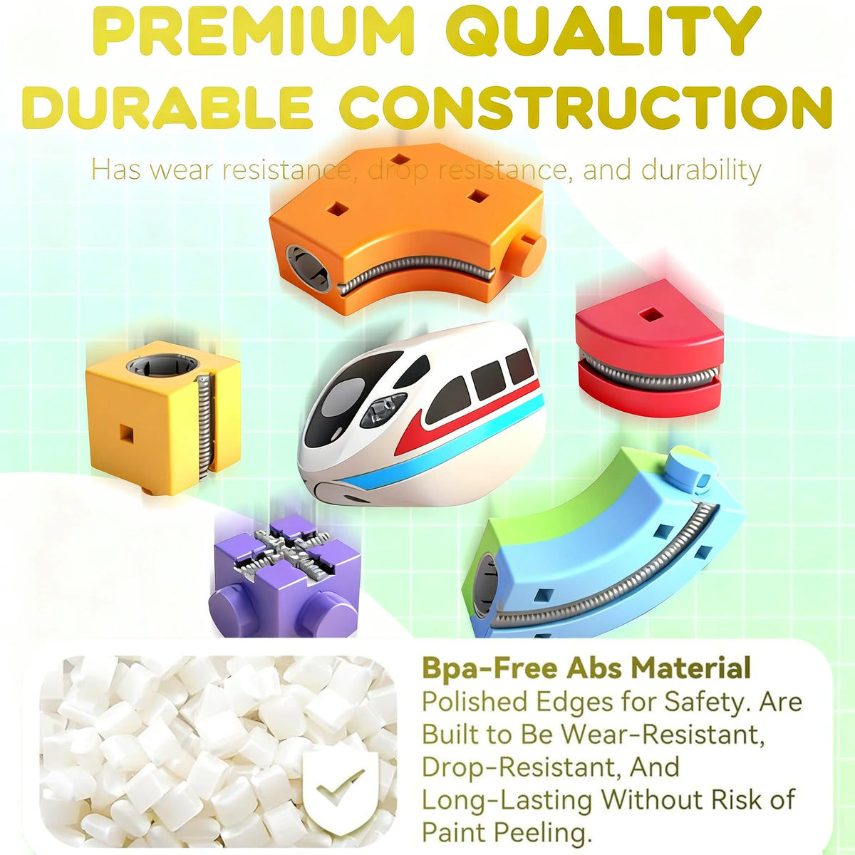 DIY Electric Magnetic Track Set with Anti-Gravity Vehicles 100+Pcs STEM Construction Railway Building Blocks Toy Gift for Kids