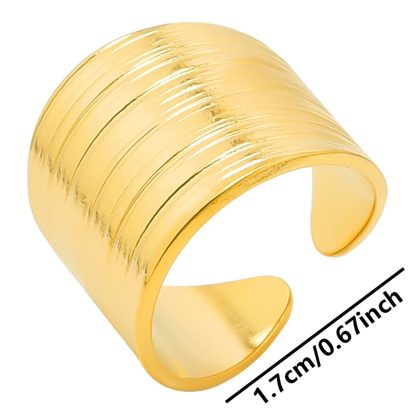 1pcs Classic Tiger Eye Real Stone Open Adjustable Stainless Steel Rings For Women Men Accessories Gold Color Finger Jewelry Ring
