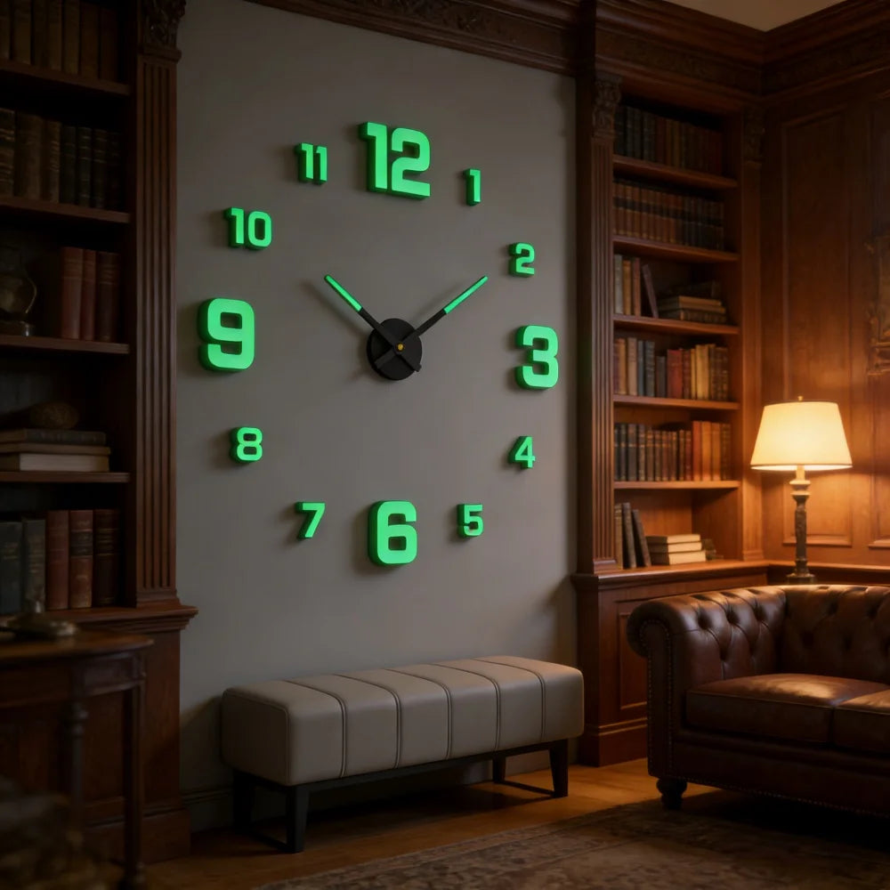 2026 Modern Design Large Wall Clock 3D DIY Quartz Clocks Fashion Watches Acrylic Mirror Stickers Living Room Home Decor Horloge