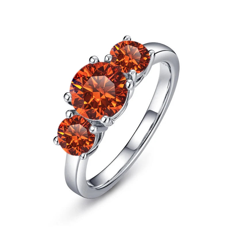 JoyceJelly S925 Sterling Silver Colors Moissanite Ring 2CT 4CT Total Full Moissanite Diamond Jewelry For Wedding Engagement Gift