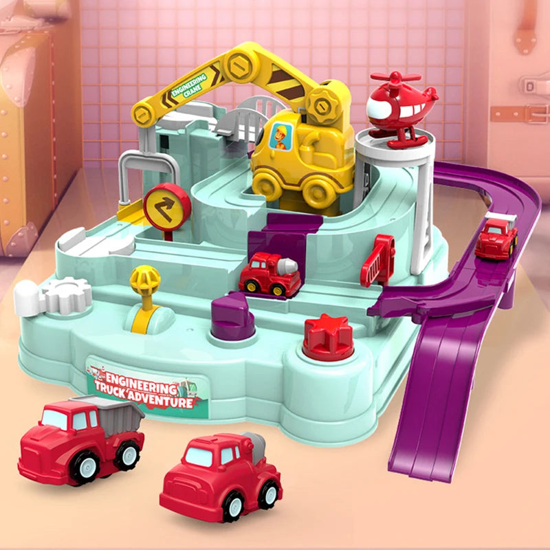 Hot Racing Rail Car Model Train Track Adventure Game Animals Space Rocket Toys Children Educational Brain Mechanical Interactive
