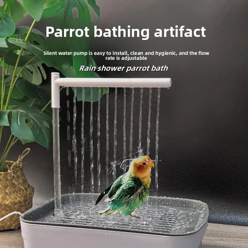 1Pcs USB Electric Automatic Circulating Bird Bathtub Tabletop Parrot Shower Basin Healthy Bathing Tub for Budgie Lovebird Cockat
