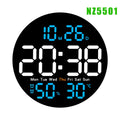 Digital LED Wall Clock with Dual Alarms,Calendar,Temperature and Humidity. Brightness Adjustable