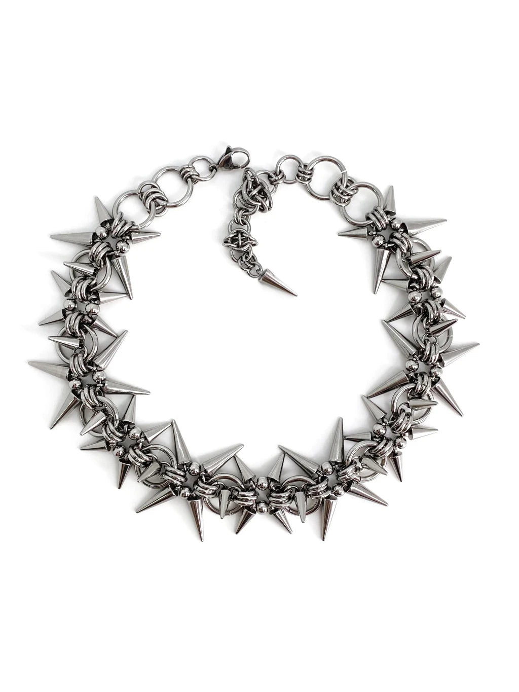 Punk Grunge Rock Rivet Chain Earrings Cool Fashion Handmade Geometric Necklace Goth Charm Jewelry Hip Hop Accessories