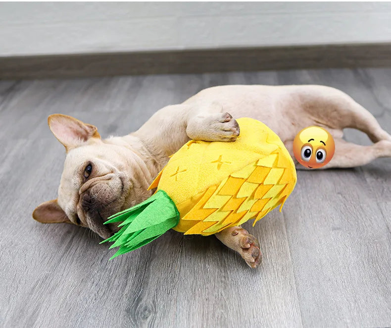 Pineapple Sniffing Pet Toy, Food-Hiding Educational Plush Dog Toy, Sound-Making, Teeth-Grinding, Boredom-Relieving Pet Supplies