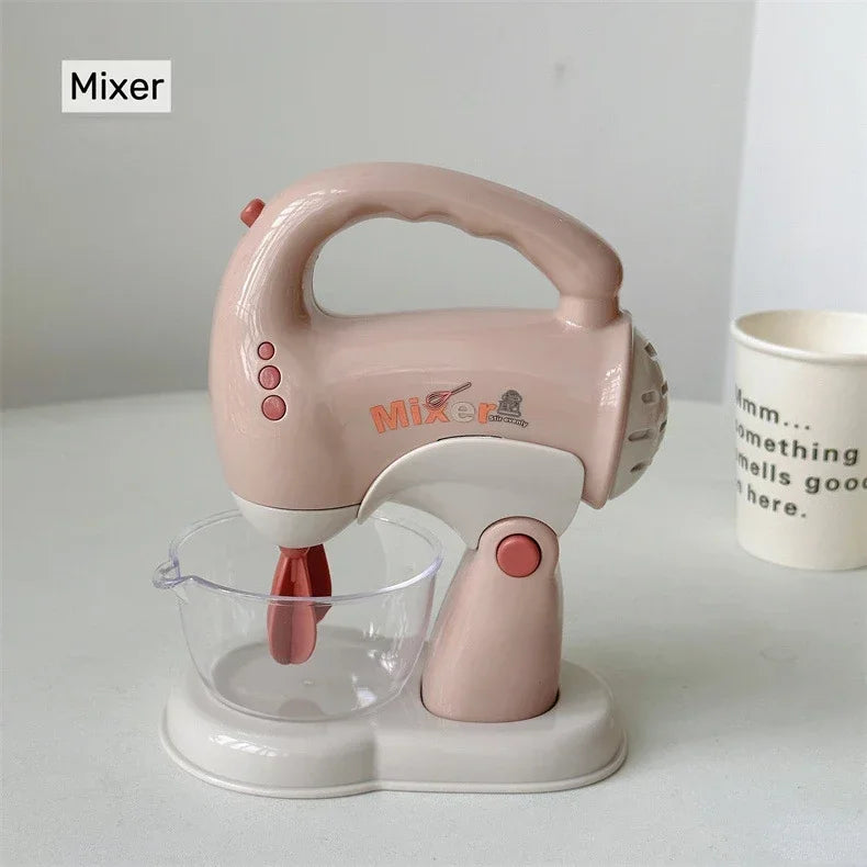 Mini Household Appliances Kitchen Toys Pretend Play Set with Coffee Maker Water Dispenser and Toaster for Kids Boys Girls Gifts
