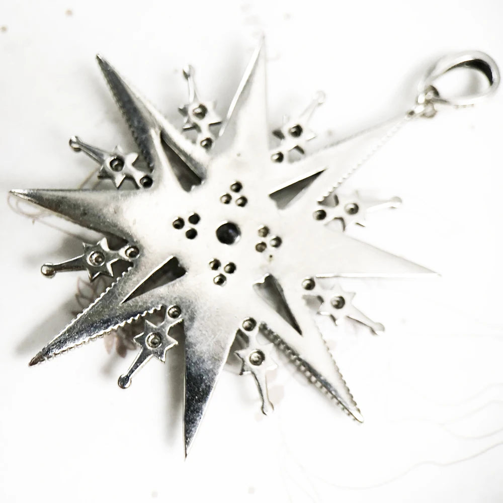 Pendant Sun Star CZ Pave Summer Winter New 925 Sterling Silver Fine Jewelry Europe Style Accessories Gift For Men Woman