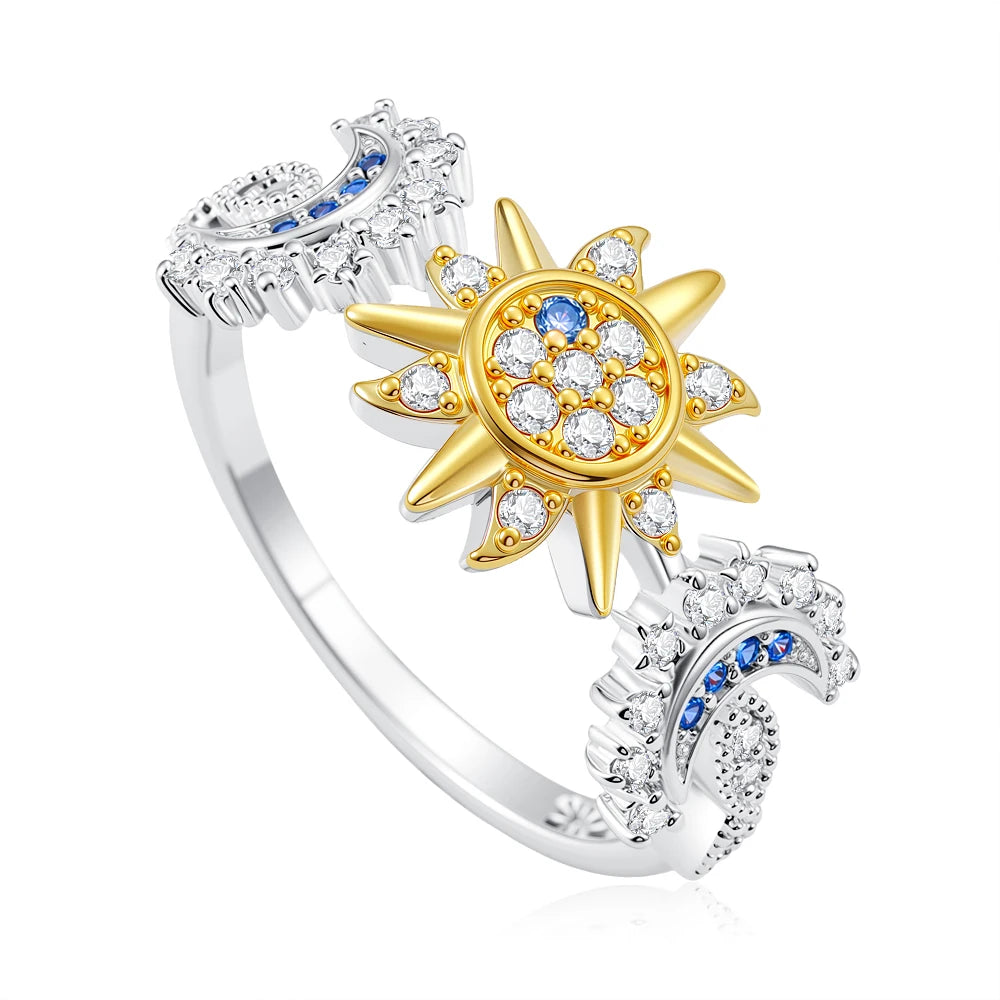 Christmas 925 Sterling Silver Crown Heart Flower Wing Zircon Sparkling Rings For Women Fine Jewelry wedding Anniversary Gifts
