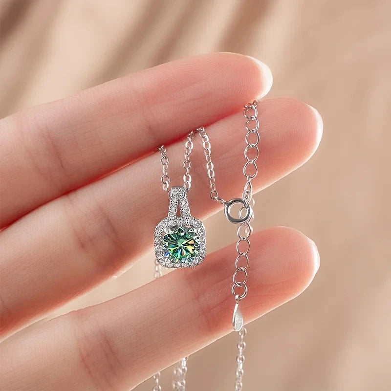 JoyceJelly S925 Sterling Silver jewelry for women 1 carat moissanite diamond 3 pieces set necklace ring earrings wedding party