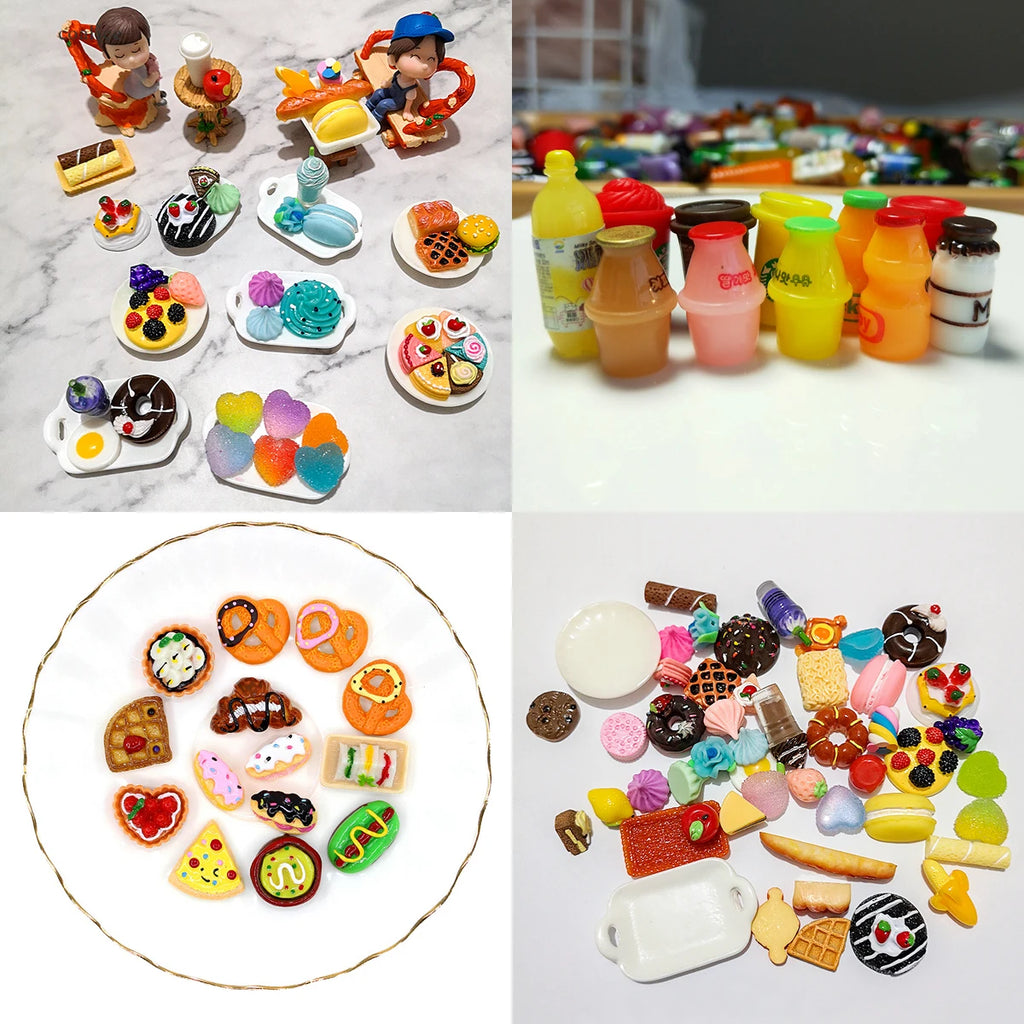 Miniature Food Drink Bottles Pretend Play Kitchen Game Party Toys