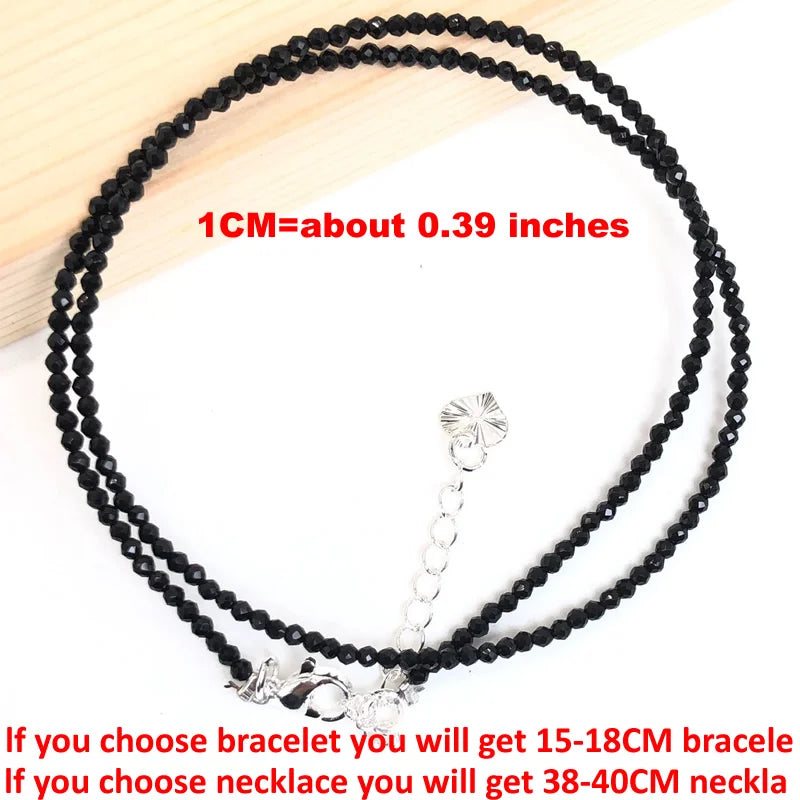 Natural Semi-precious Stone Necklaces for Women and Men Cut Angle 2mm Beads Crystal Necklace Bracelet Gem Zircon Agate Jewelry