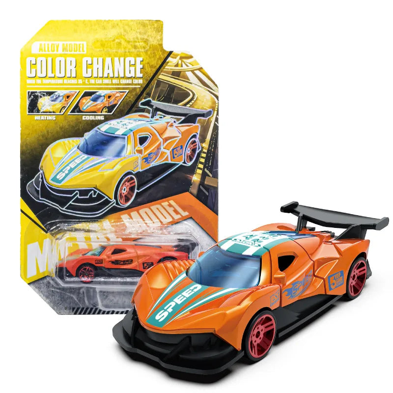 Magic Color Changing Racing Car Model 1:64 Temperature Sensitive Inertia Pull Back Cars Toys Crash-Resistant Durable Boys Gift