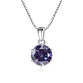 JoyceJelly 1 CT Real Moissanite Pendant Necklace For Women Royal Blue Color Moissanite 925 Sterling Silver Wedding Fine Jewelry