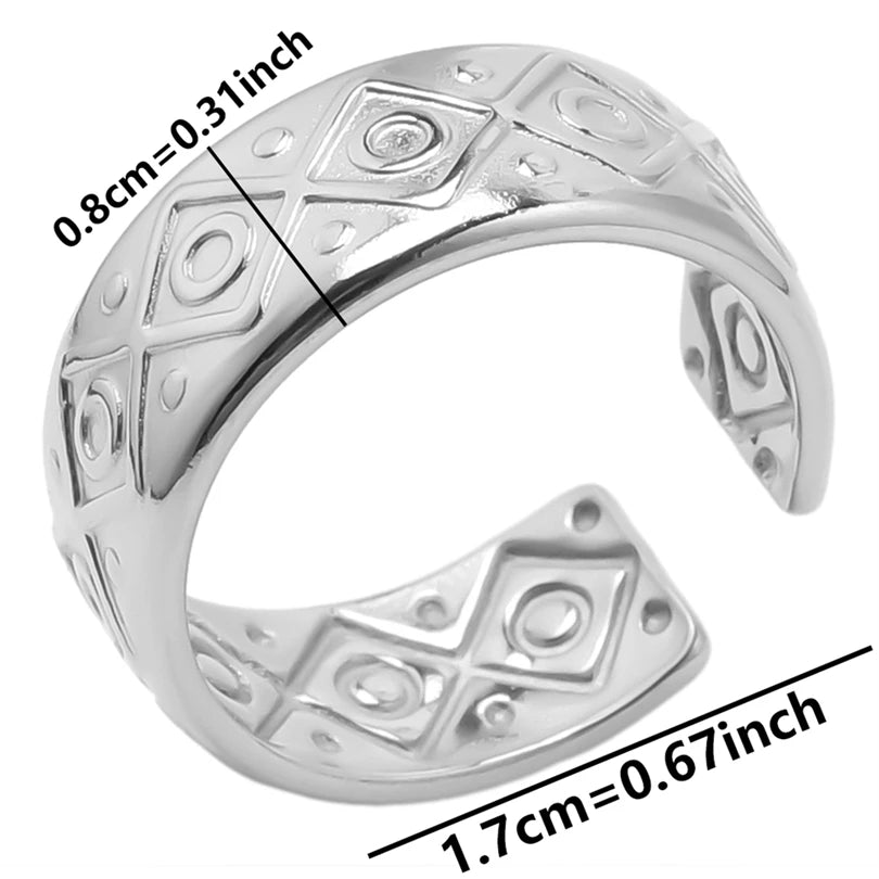 1pcs Classic Tiger Eye Real Stone Open Adjustable Stainless Steel Rings For Women Men Accessories Gold Color Finger Jewelry Ring