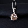 Potiy 2ct Morganite Pink Octagon Rose Cut Pendant Necklace No Chain Cubic Zirconia 925 Silver Jewelry Gift