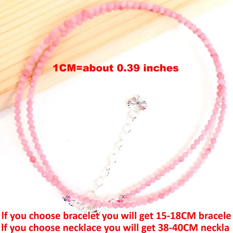 Fashion Women Bracelet necklace 2-3mm mini Cut angle beads tourmaline agate zircon natural pearl crystal Beaded Jewelry gift