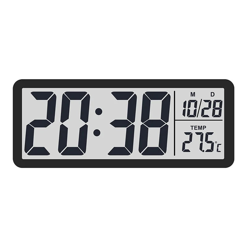 Battery Powered LCD Digital Wall Clock Time Temperature Date Desktop Table Clock With USB Cable 12/24H LCD Clock for Living Room