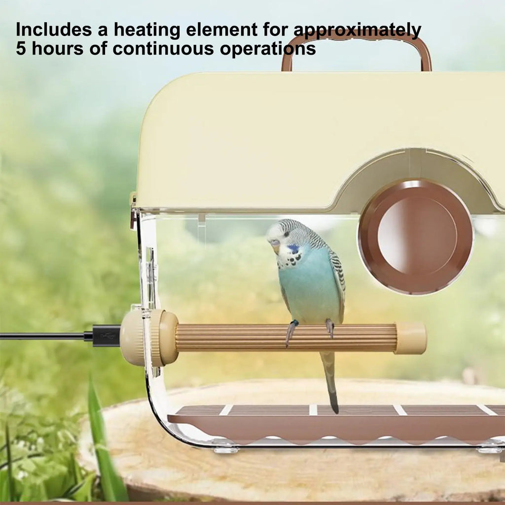 Winter Warm Heated Bird Perch Stand USB Anti Bite Bird Cage Heater for Parrot Cockatiels Budgies Thermo Heating Plate Hammock