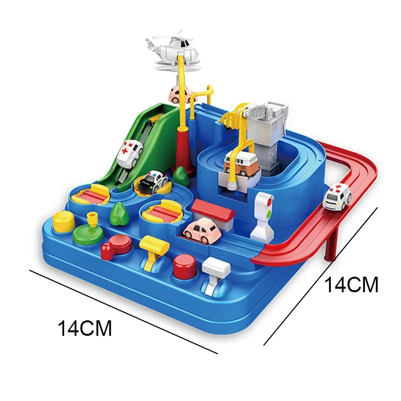 Racing Rail Car Model Educational Toys Children Track Adventure Game Brain Mechanical Interactive Train Animals Space Rocket Toy
