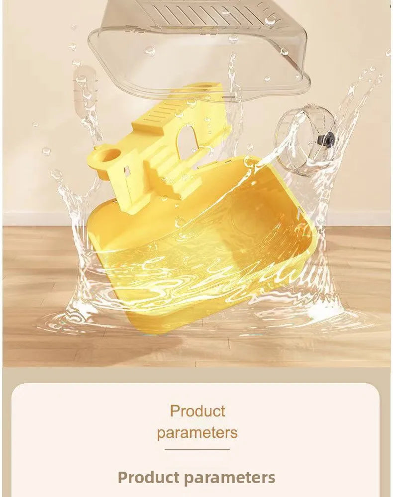 Plastic Hamster Cage, Transparent Panoramic View, Luxury Villa for Golden Hamsters, Double-Layered