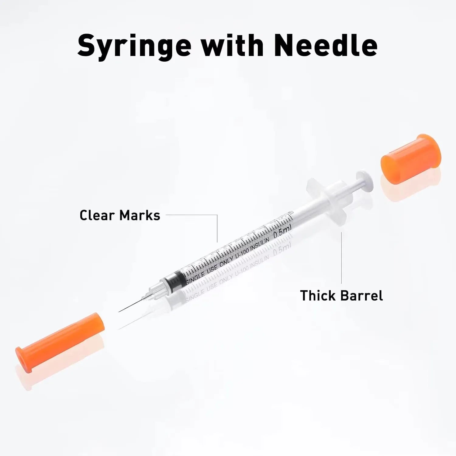 20 Pcs 0.5ml / 1ml Disposable Plastic Veterinary Syringes with Needle, For Pets & Farm Livestock Animals