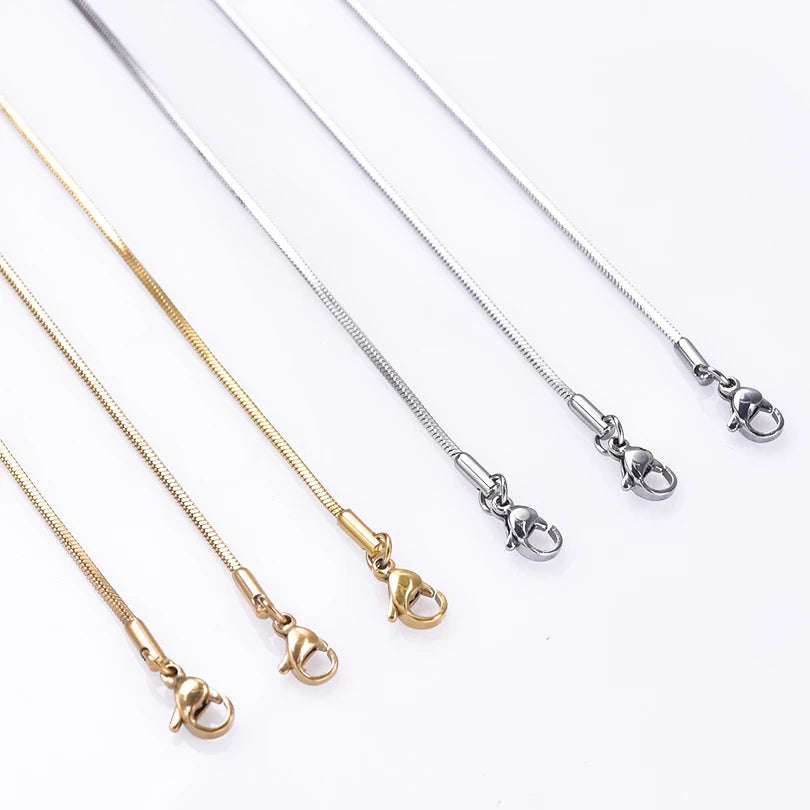 Length 45/50/60/70cm Stainless Steel Necklace For Women Men Snake Chain Neck Decor Trendy Jewelry Necklace Acier Inoxydable Gift