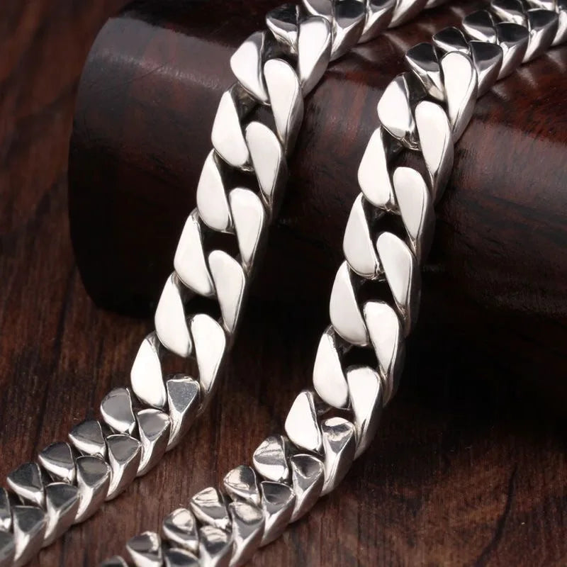 100% S925 Sterling Silver Necklace 7/810MM Punk 925 Silver Chains Original Certified Silver Jewelry Gifts Factory Price