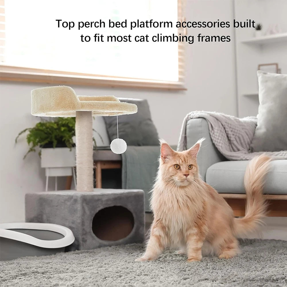 35cm Soft Plush Cat Tree Replacement Platform, Universal Cat Tree Accessories with Hanging and Installation Tools