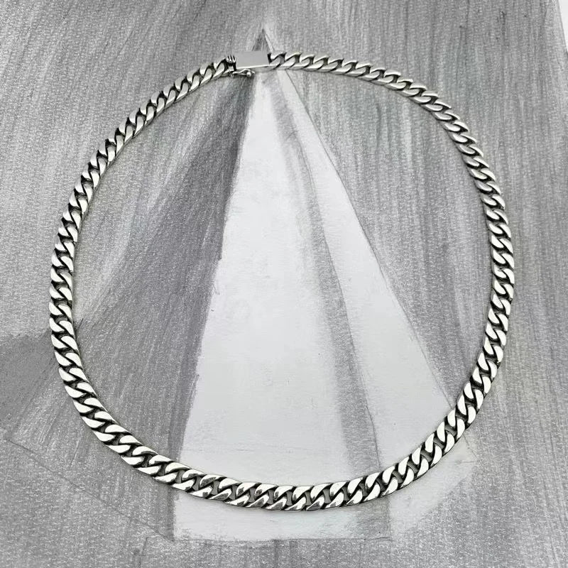 100% S925 Sterling Silver Necklace 7/810MM Punk 925 Silver Chains Original Certified Silver Jewelry Gifts Factory Price