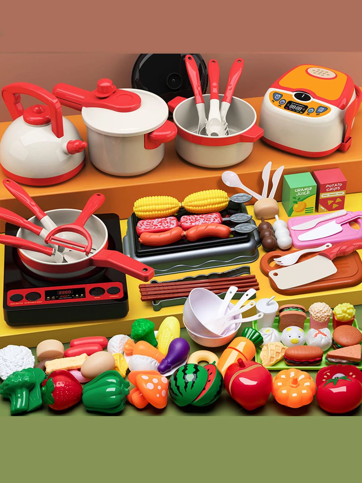 Cutting Play Food Toy for Kids Kitchen Pretend Fruit & Vegetables Accessories Educational Toy Food Kit for Toddler Children Gift