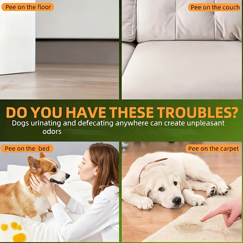 Instant Positioning Guide——Professional Pet Toilet Training Spray, Using Mild Pheromone Scent Signals to Help Puppies and Kittens Quickly Identify the Correct Indoor Location, Creating a Clean, Fast, and Mess-Free Daily H