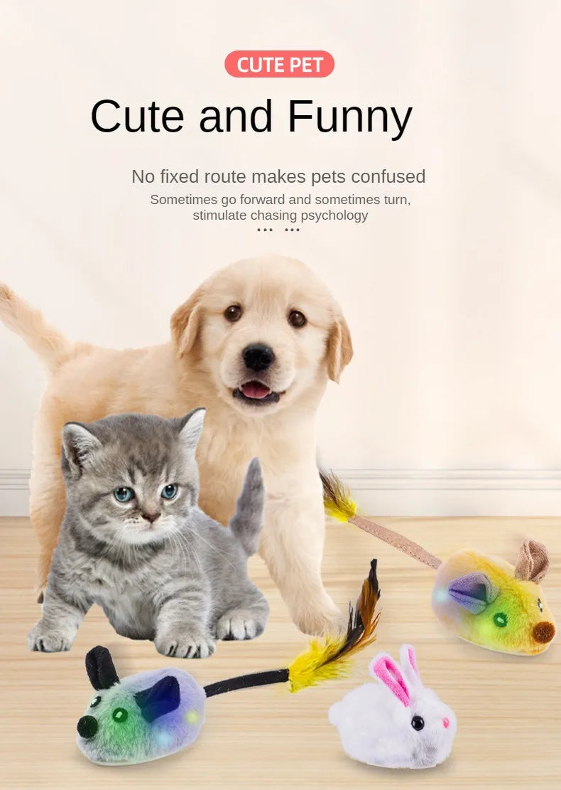 Simulated Little Mouse and Cat Self Entertainment Cat Teasing Tool and Dog Home Sports Toy Touch Sensing Intelligent Electric