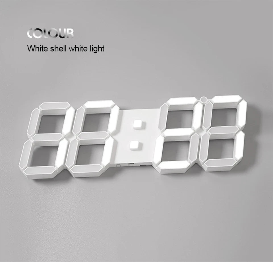 3D LED Digital Alarm Clock USB Charging Luminous Multifunctional Electronic Wall Clock Home Decorative Gift