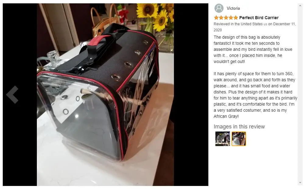 Bird Carrier Bag  Bird Travel Cage with Stand, Lightweight Backpack for Parrot, Colorday Portable Bird Travel  Lightweight  Bag,