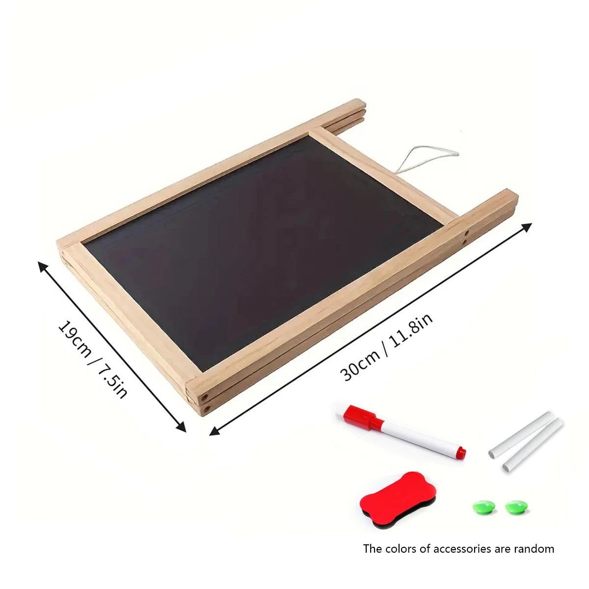 1pc Double-sided Foldable Advertising Drawing Board, Erasable Teaching Chalkboard, Wood Frame Blackboard, Dry Erase Whiteboard