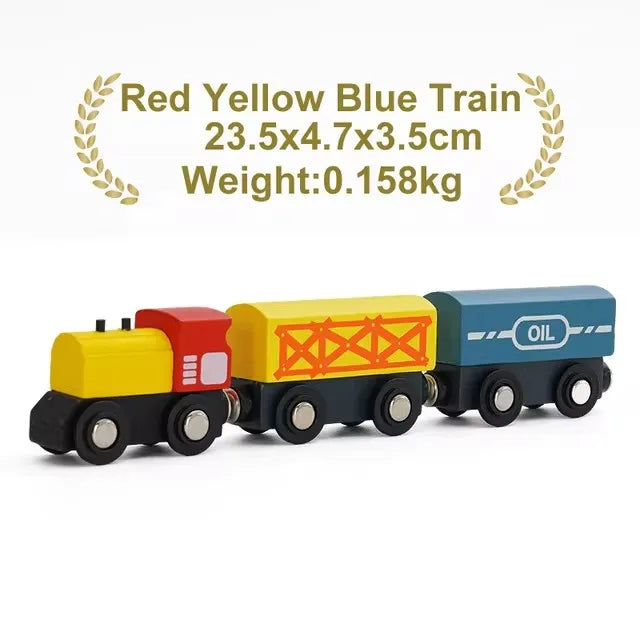 1pcs Magnetic Train Toys Wooden Train Locomotive Car Truck Railway Accessories Fit for Wooden Tracks Toys Gifts