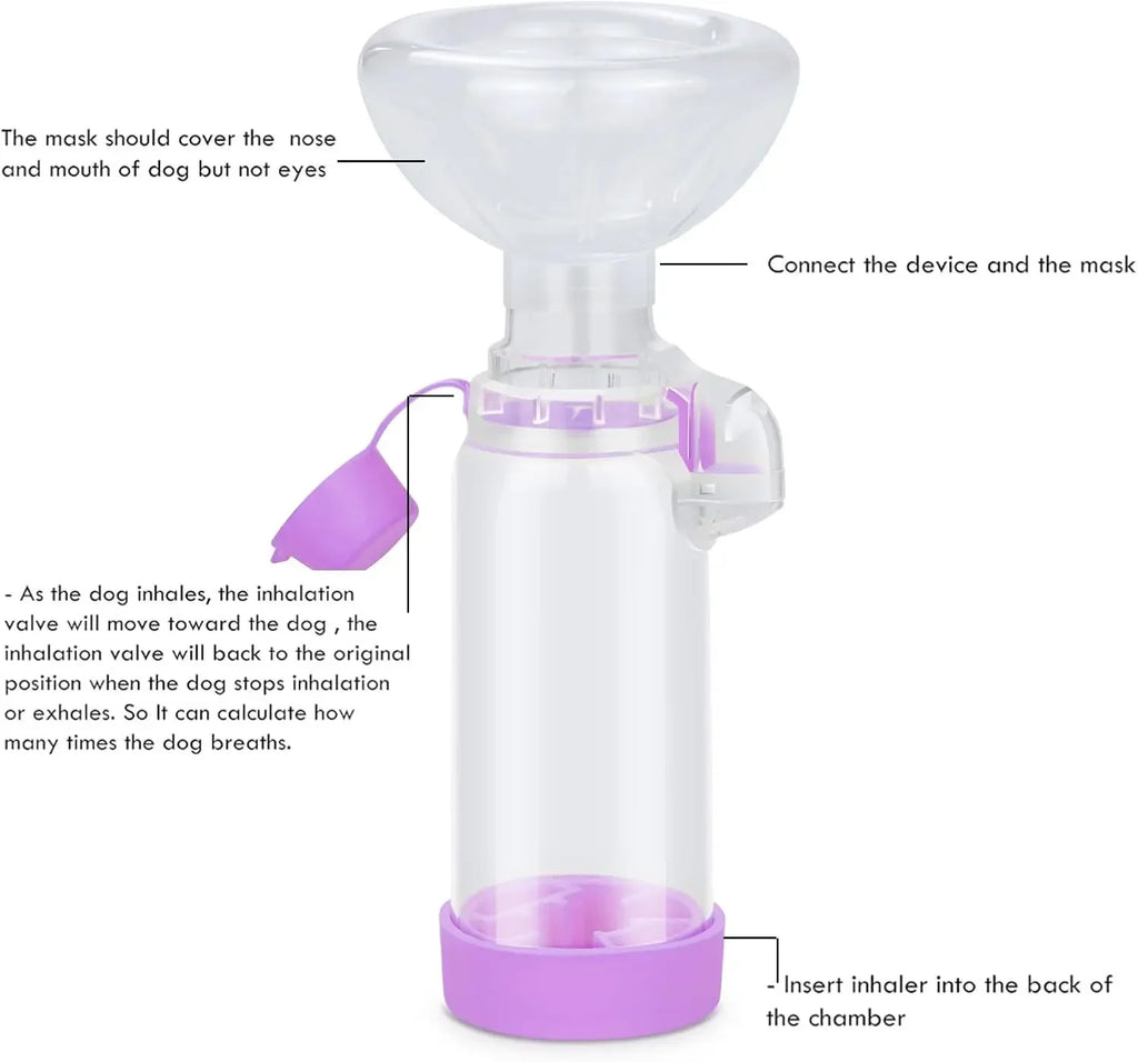 Pet Free‑Space Chamber for Cats Dogs, Handheld Nebulizer, Pet Nebulizer for Medication Administration
