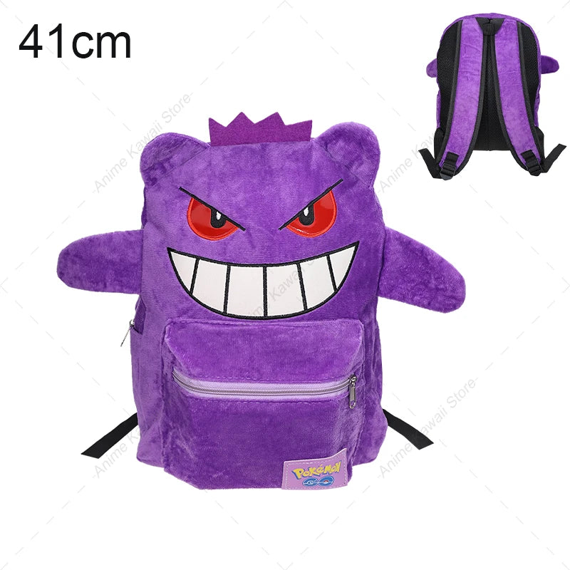 Eevee Mimikyu Charizard Gengar Plush Backpack Funny Cartoon Large-Capacity Student Backpack Kindergarten Bag Child Gift