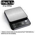 3/5/10kg 0.1g Digital Electronic Kitchen Scale LCD Display Fully Waterproof Stainless Steel Measuring Weighing Baking Tool